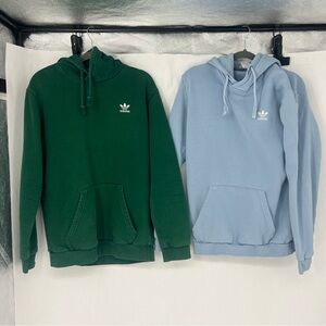 Adidas lot of 2 Green and Blue unisex Hoodies